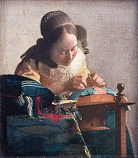 Johannes Vermeer, La dentellire - GRANDS PEINTRES / Vermeer