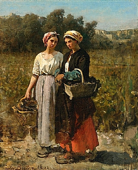 Jules Breton, Deux femmes dans les vignes - GRANDS PEINTRES / Breton