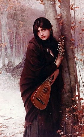Jules Joseph Lefebvre, Jeune fille  la mandoline - GRANDS PEINTRES / Lefebvre