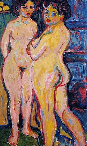 Ernst-Ludwig Kirchner, femmes nues devant un poele - GRANDS PEINTRES / Kirchner