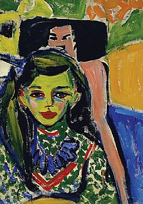 Ernst-Ludwig Kirchner, Franaise devant une chaise sculpte - GRANDS PEINTRES / Kirchner