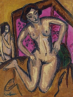 Ernst-Ludwig Kirchner, Nu fond rose - GRANDS PEINTRES / Kirchner