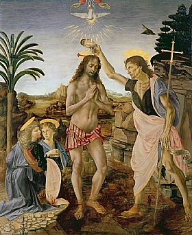 Lonard de Vinci, Le Baptme du Christ - GRANDS PEINTRES / De Vinci