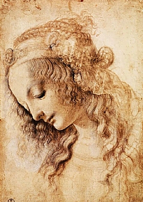 Lonard de Vinci, Visage d'une jeune femme - GRANDS PEINTRES / De Vinci