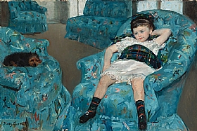 Mary Cassatt, Jeune fille dans un fauteuil bleu - GRANDS PEINTRES / Cassatt
