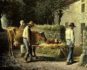 Jean-Franois Millet, Paysans avec un veau - GRANDS PEINTRES / Millet