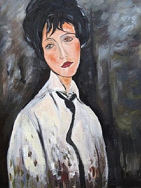 Modigliani, Femme  la cravate noire - GRANDS PEINTRES / Modigliani