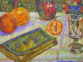 Paul Signac, Nature morte au livre et oranges - GRANDS PEINTRES / Signac