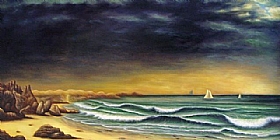 Temp�te sur la plage pr�s de Newport, Martin Johnson Heade - Grands Peintres / Heade