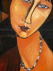 Reproduction D'art Sur Toile : 'Jeanne Hébuterne Au Collier' D'Amedeo Modigliani - Toile Tendue, Tirage Giclée