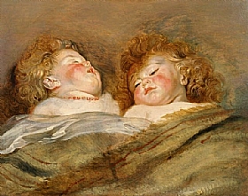 Pierre Paul Rubens, Deux chérubins endormis - GRANDS PEINTRES / Rubens