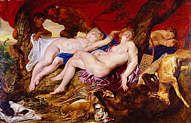 Pierre Paul Rubens, Diana et sa nymphe - GRANDS PEINTRES / Rubens