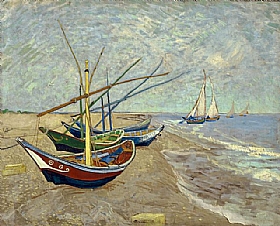 Vincent Van Gogh, Barques  Saintes Maries de la mer - GRANDS PEINTRES / Van Gogh