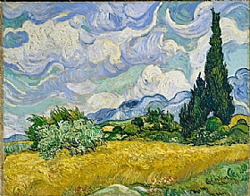 Vincent Van Gogh, Champ de bl avec cyprs (NY MET) - GRANDS PEINTRES / Van Gogh