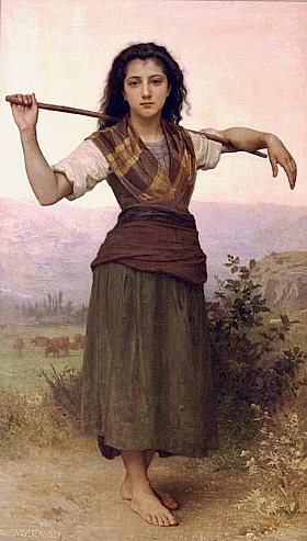 William-Adolphe Bouguereau, Jeune bergre - GRANDS PEINTRES / Bouguereau