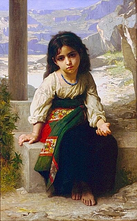 William-Adolphe Bouguereau, Petite mendiante - GRANDS PEINTRES / Bouguereau