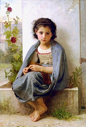 William-Adolphe Bouguereau, Jeune tricoteuse - GRANDS PEINTRES / Bouguereau