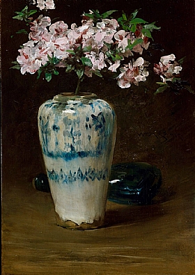 William Merritt Chase, Azalées dans un vase chinois - GRANDS PEINTRES / Chase