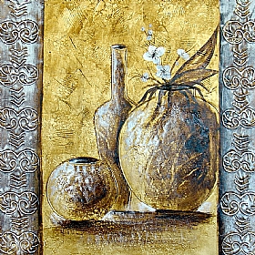 Terres du Sud, Pots et vases dors - GRANDS FORMATS / 80cm x 80cm